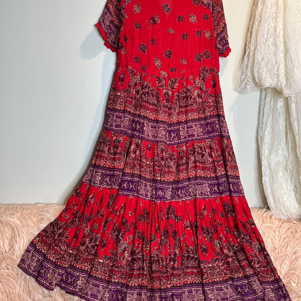 Free People Rare Feeling Border Printed Tiered Maxi Dress *flawed* - Picture 10 of 10